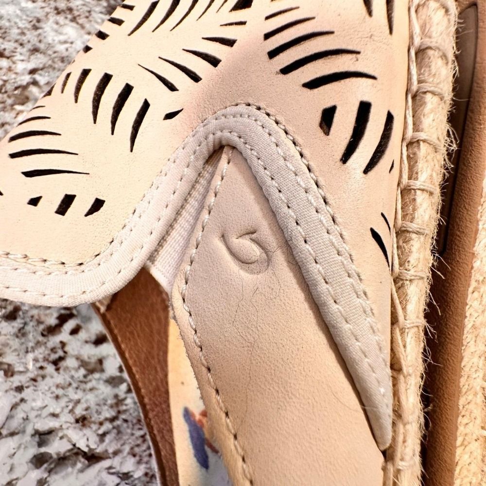 Olukai Kaula Olu lli Palm Leaf Cut Out Espadrille Slip On Flats - Picture 5 of 12